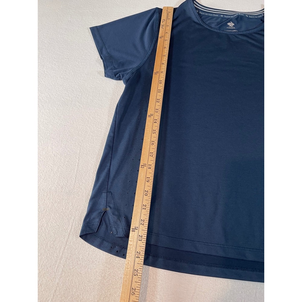 Rabbit EZ Tee Running Shirt Womens XL Blue Perforated Short Sleeve Performance - Picture 11 of 12